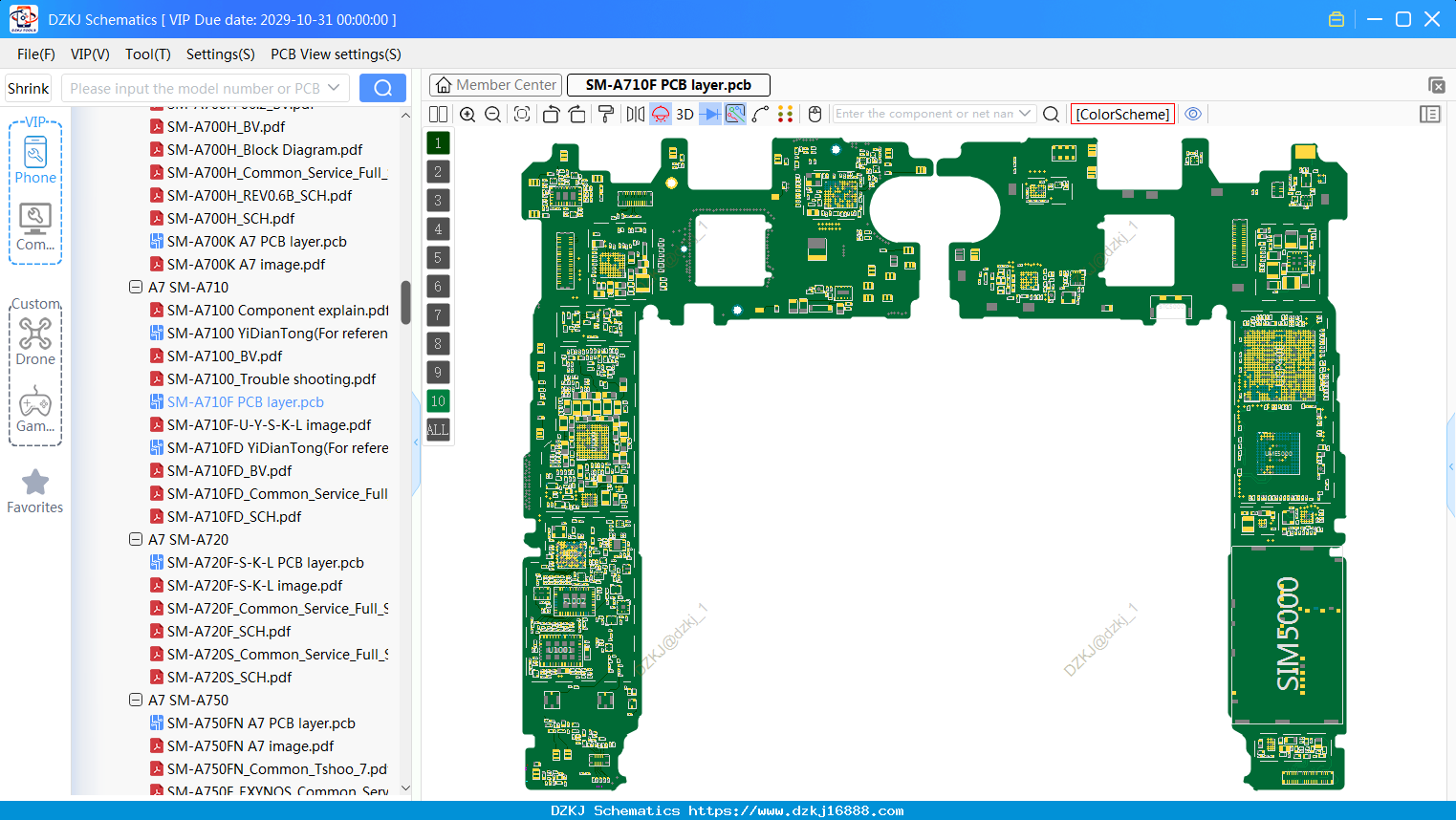 Samsung SM-A710F PCB Layer